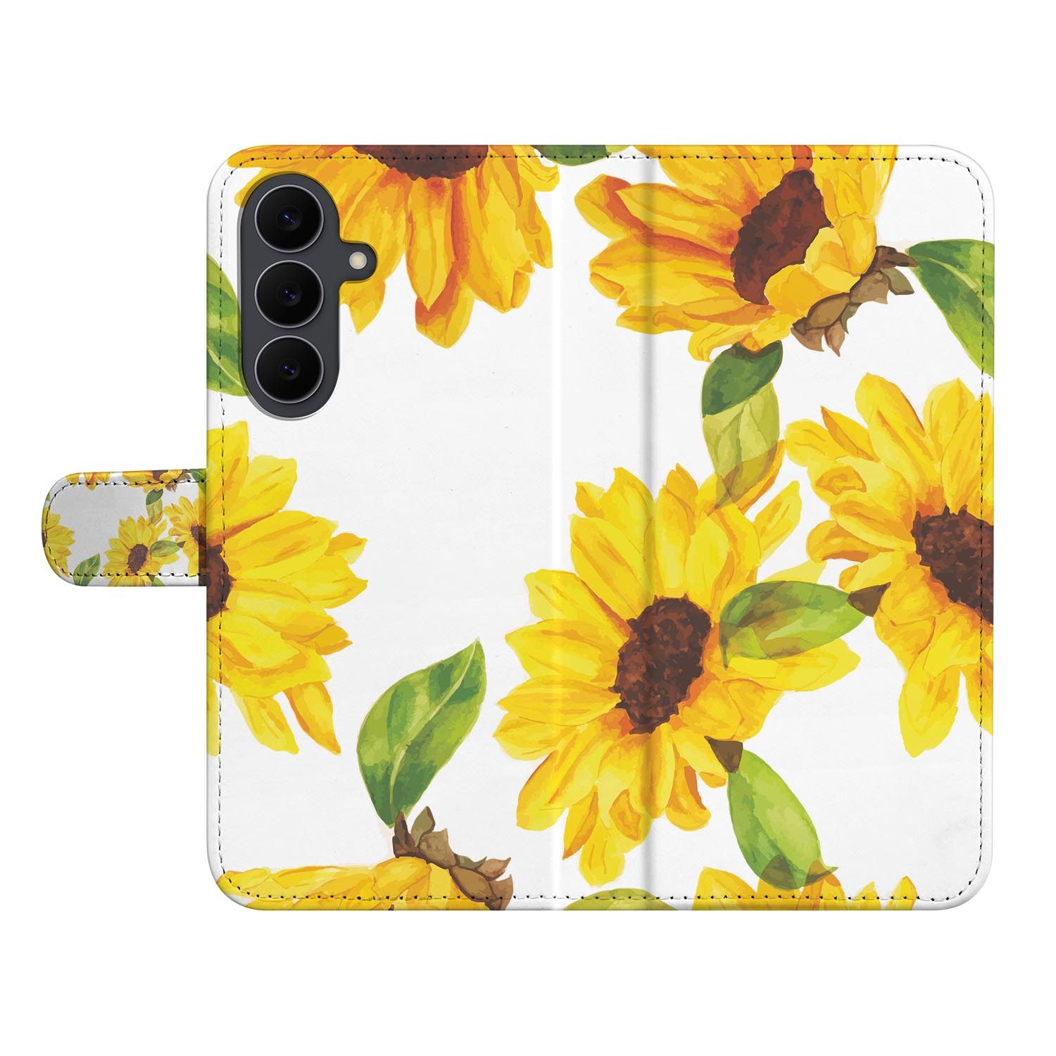 Book case voor de Samsung Galaxy S26 FE met vrolijke Zonnebloemen print