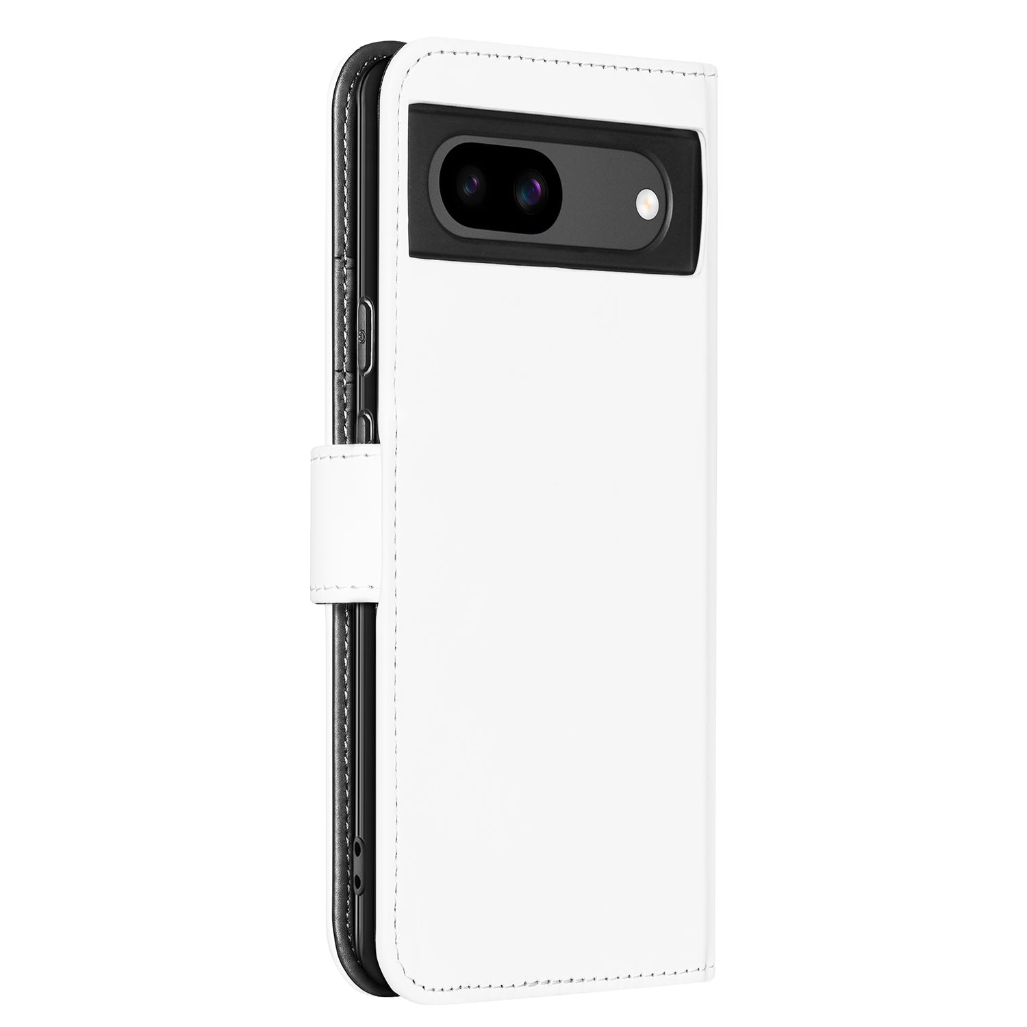B2C Telecom Google Pixel 8A Book Case Telefoonhoesje Wit Pasjeshouder Aanzicht