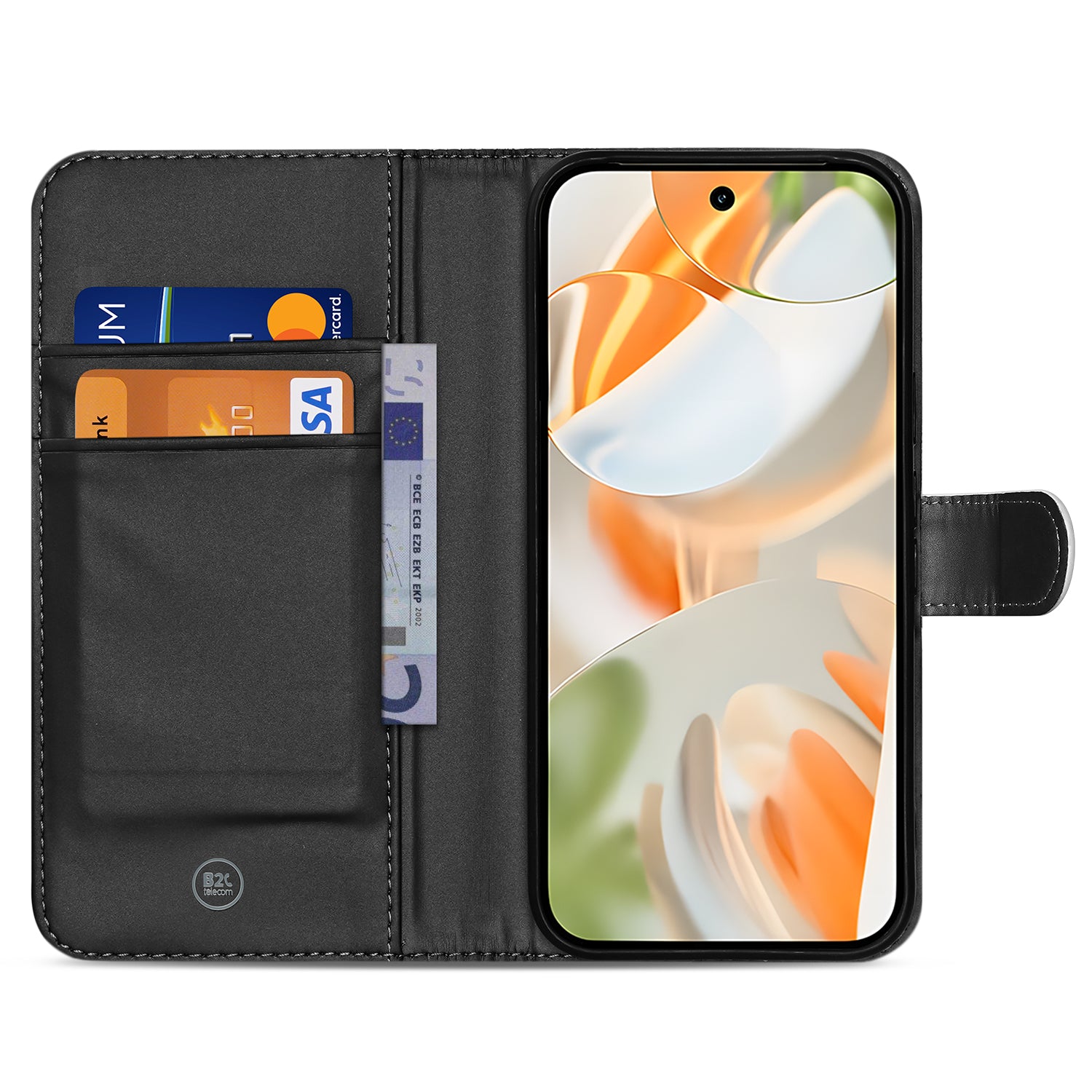 B2C Telecom Book Case Telefoonhoesje Google Pixel 9 | 9 Pro Wit met Pasjeshouder binnenkant voorzijde