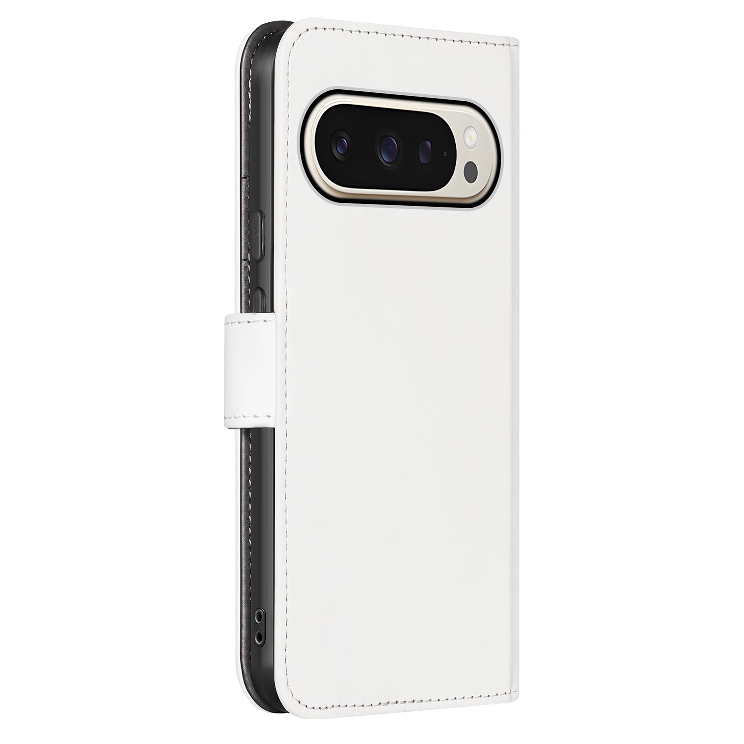 B2C Telecom Book Case Telefoonhoesje Google Pixel 9 | 9 Pro Wit met Pasjeshouder zijaanzicht