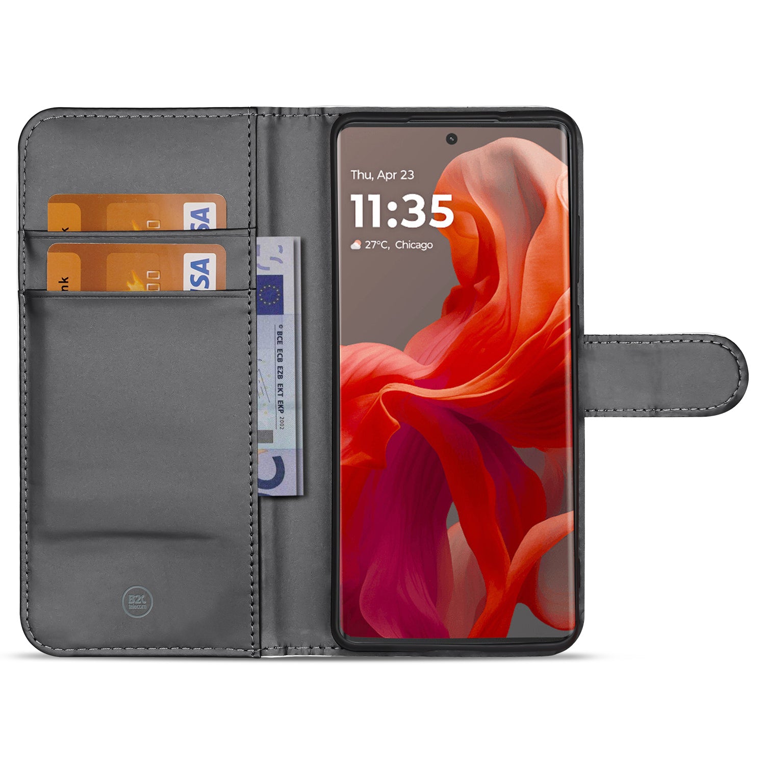 Book Case Telefoonhoesje Motorola Moto G85 Wit met Pasjeshouder binnenkant design aanzicht