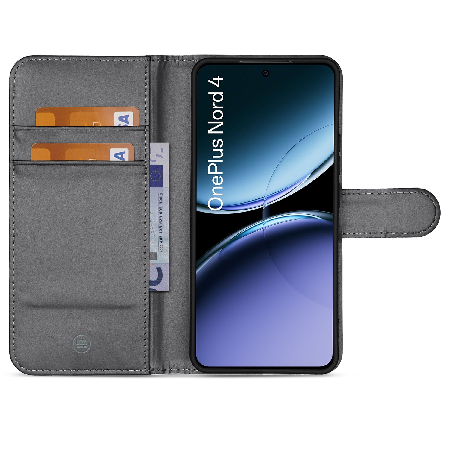 OnePlus Nord 4 Book Case Telefoonhoesje Wit met Pasjeshouder binnenkant met kaarten en telefoon