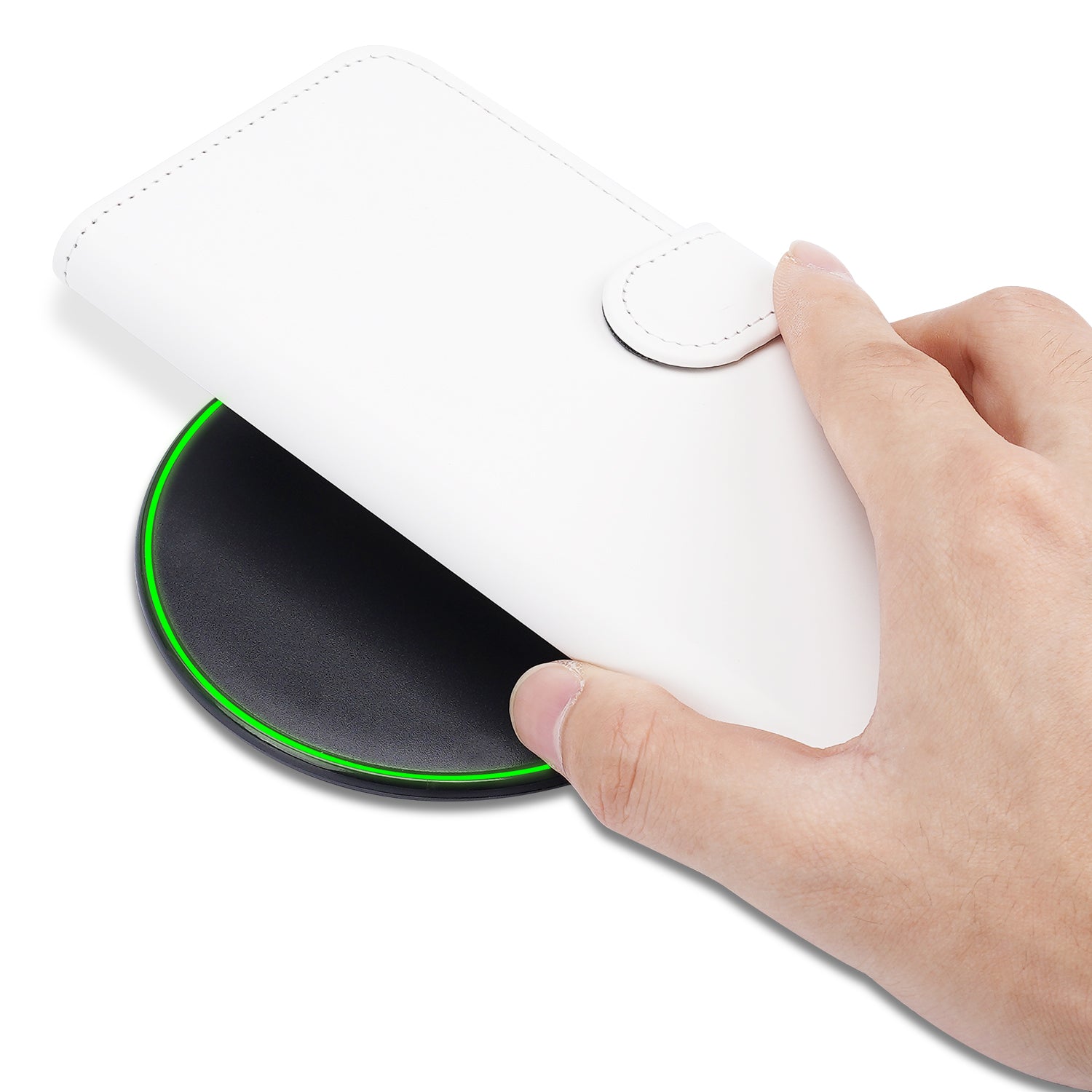 OnePlus Nord 4 Book Case Telefoonhoesje Wit met Pasjeshouder hand wireless oplader