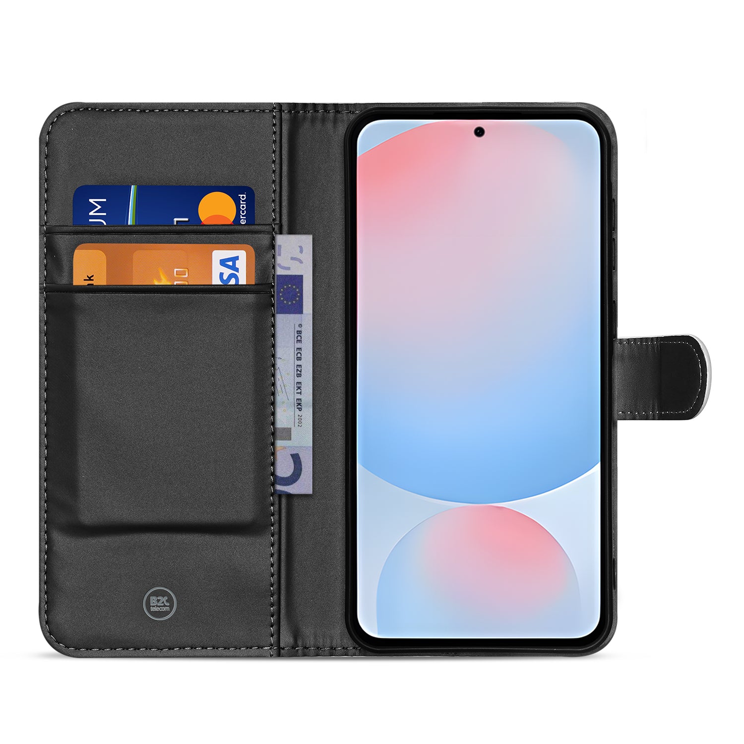 Samsung Galaxy A56 Book Case Telefoonhoesje Wit met Pasjeshouder Binnenkant met Telefoon en Pasjes