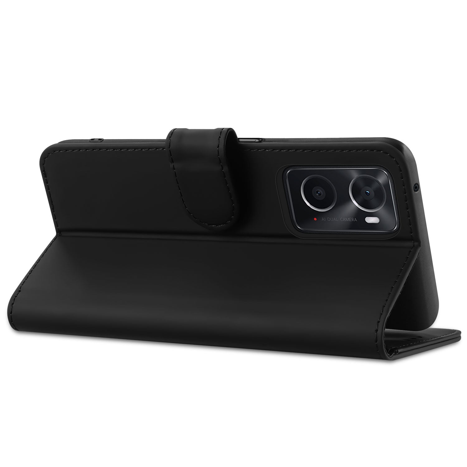 Book Case Telefoonhoesje voor de OPPO A96 | A76 Zwart met Pasjeshouder