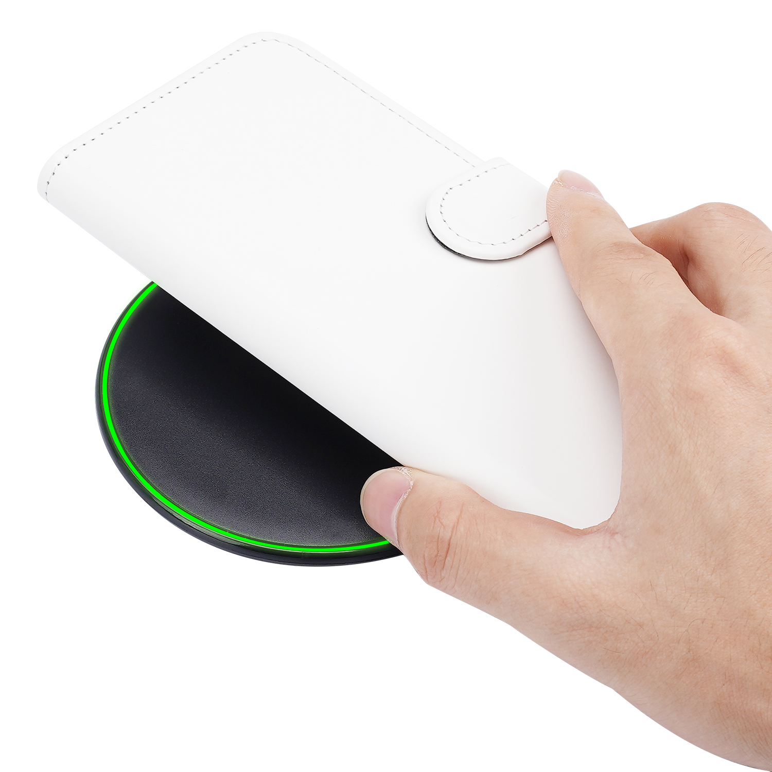 Book Case Telefoonhoesje voor de iPhone 15 Pro Wit met Pasjeshouder