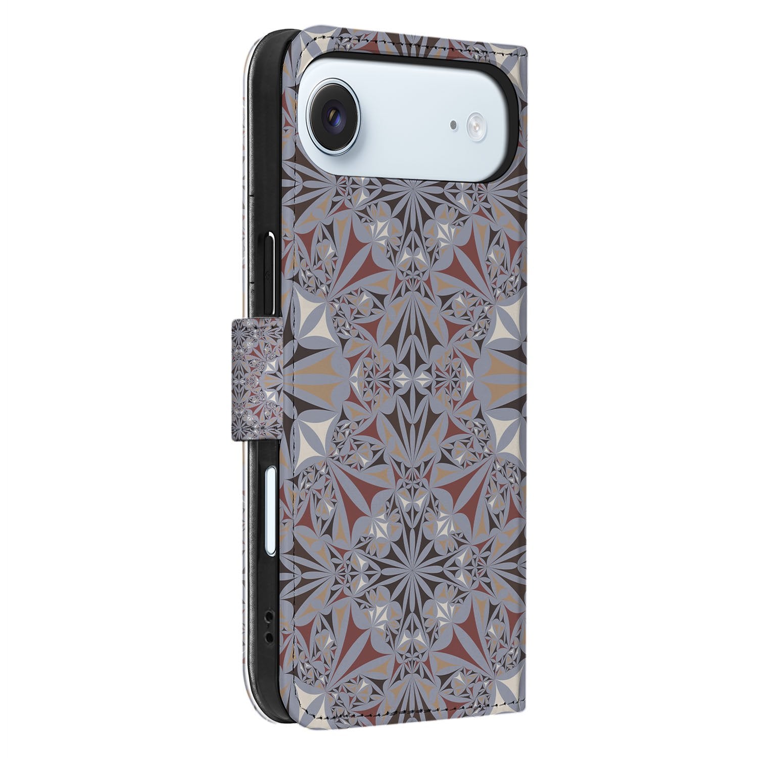 Book Case iPhone 17 Air Flower Tiles Flower Tiles design zijkant