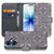 Book Case iPhone 17 Bloemenpatroon Meerkleurig Flower Tiles ontwerp voorkant