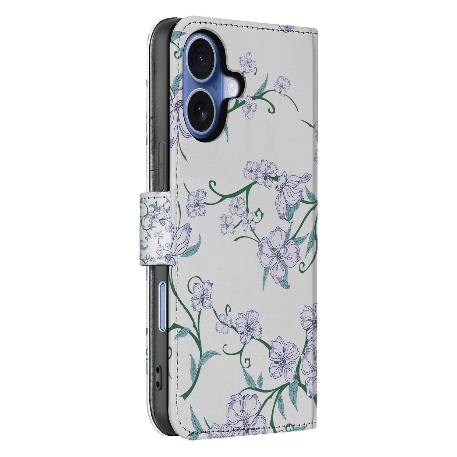Book Case iPhone 17 Blossom White Met Pasjeshouder TPU Binnenhouder voorkant