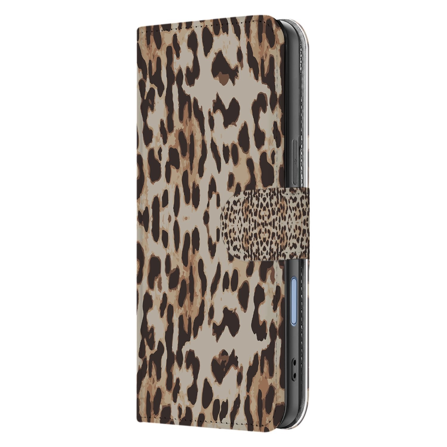 Book Case iPhone 17 Leopard Pasjeshouder Magnetisch leopard design zijkant
