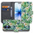 Book Case iPhone 17 Orchidee Groen Met Pasjeshouder Orchidee Groen boekhoesje voorzijde