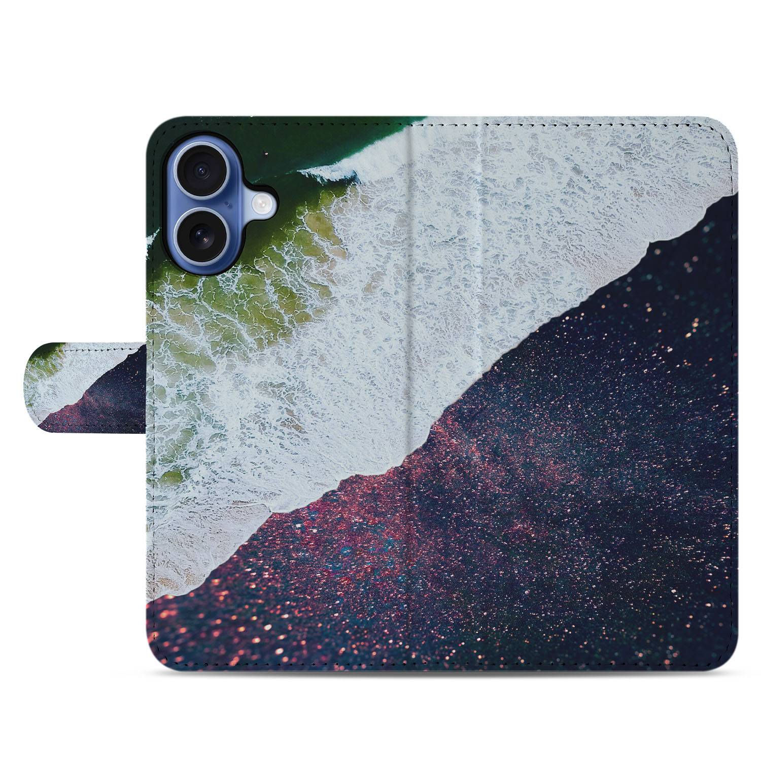 Apple iPhone 17 Book Case iPhone 17 Sea in Space Paars Stijl aanzicht