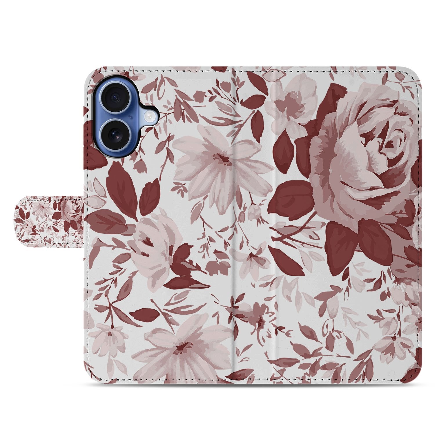 Book Case iPhone 17 Watercolor Flowers Met Pasjes design Watercolor Flowers aanzicht