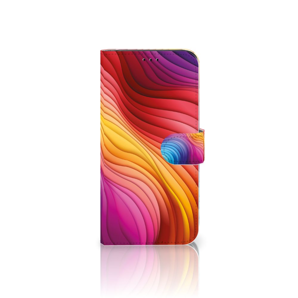 Book Case voor Apple iPhone 11 Pro Max Regenboog met kleurrijke, golvende patronen 🌈