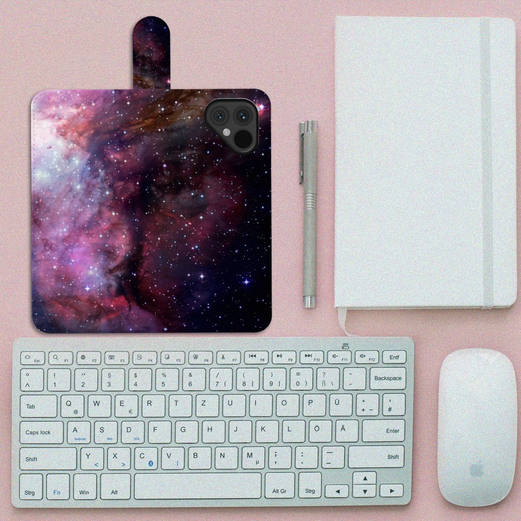 Fairphone 5 Galaxy Book Case voor Fairphone 5 Galaxy heelal design voorkant