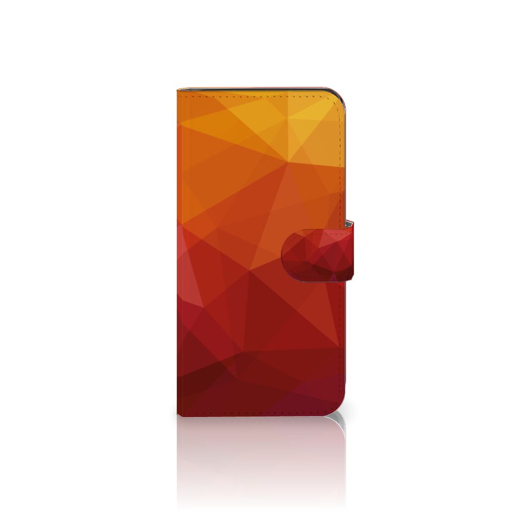 Google Pixel 8A Book Case voor Google Pixel 8A Polygon Red abstracte vormen design front