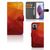 Motorola Edge 30 Ultra Book Case Polygon Red abstract design voorzijde en binnenzijde
