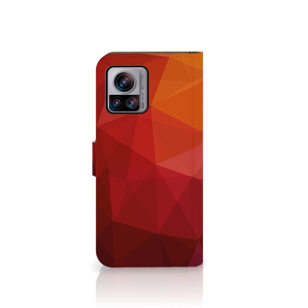 Motorola Edge 30 Ultra Book Case Polygon Red voorkant