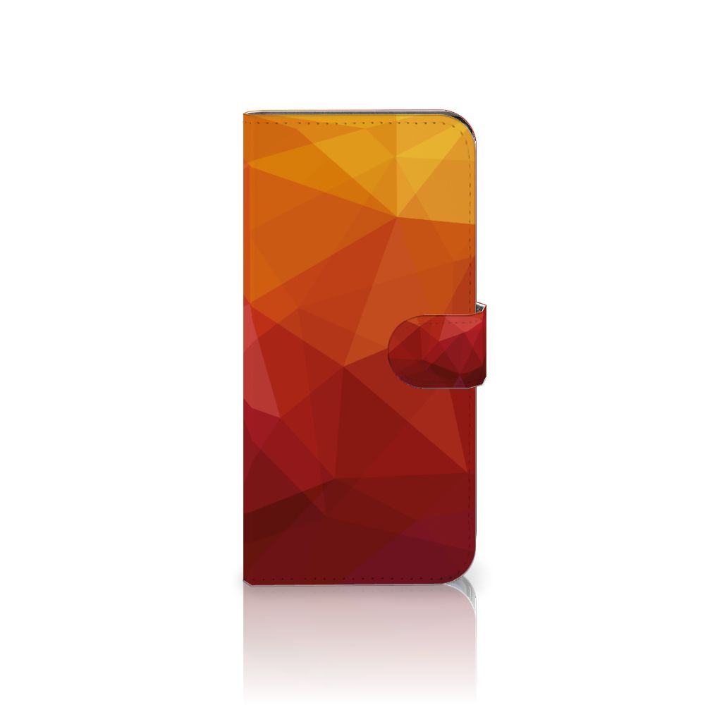 Motorola Edge 30 Ultra Book Case Polygon Red zijaanzicht abstracte vormen