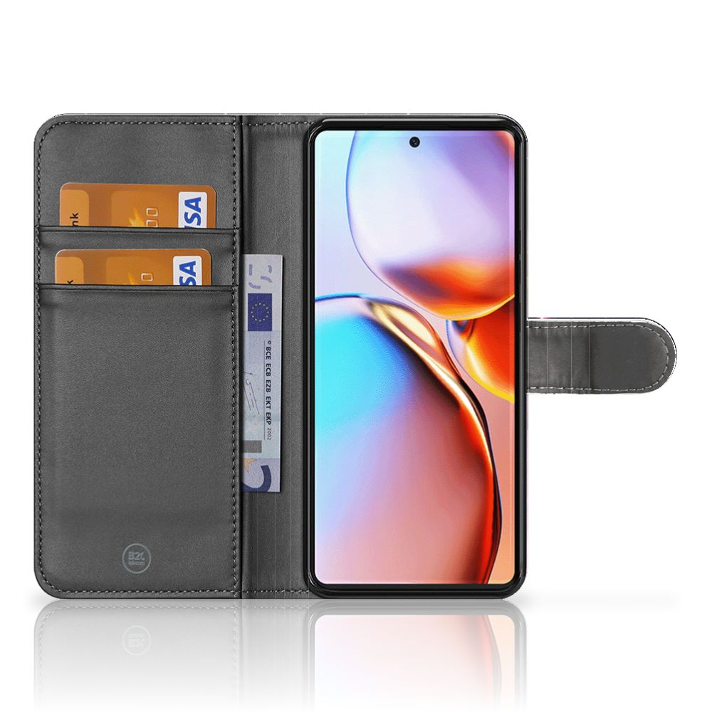 Book Case voor Motorola Edge 40 Pro Galaxy met ruimte voor pasjes, elegant design en optimale bescherming.