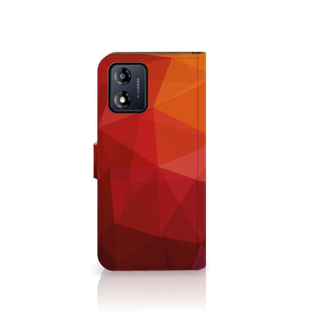 Motorola Moto E13 4G Book Case Polygon Red voorkant
