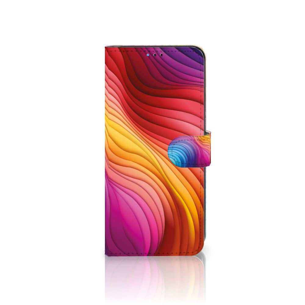 Motorola Moto E20 E30 E40 Book Case Regenboog design vooraanzicht