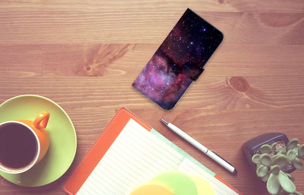Motorola Moto G54 Book Case Galaxy design heelal aanzicht