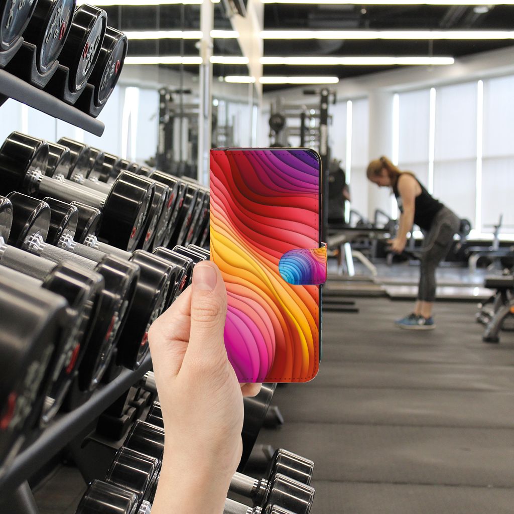 Motorola Moto G72 Book Case Regenboog design aanzicht