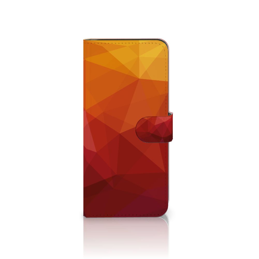 Nokia G42 Book Case Polygon Red abstract design vooraanzicht