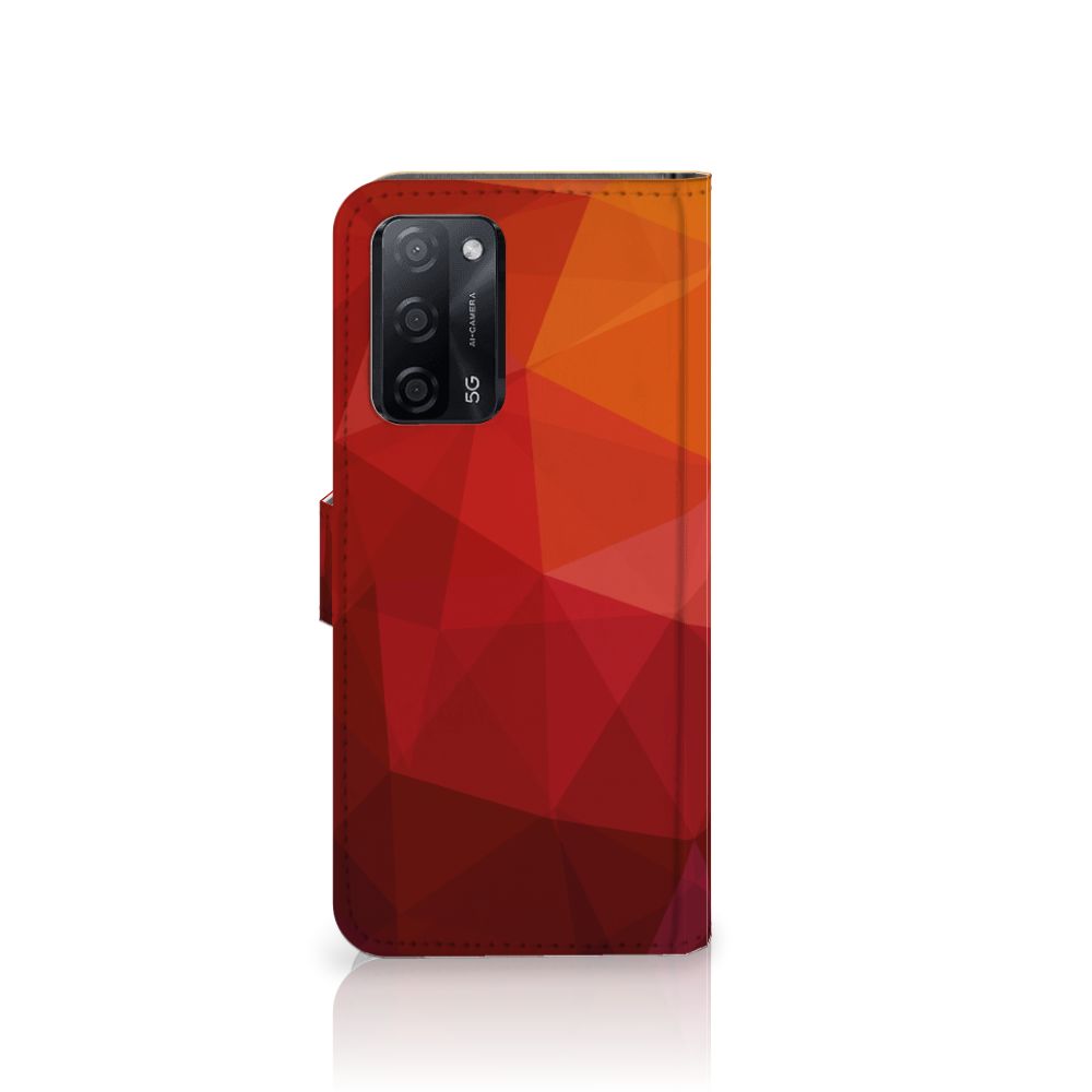 Book Case voor OPPO A16/A16s/A54s Polygon Red