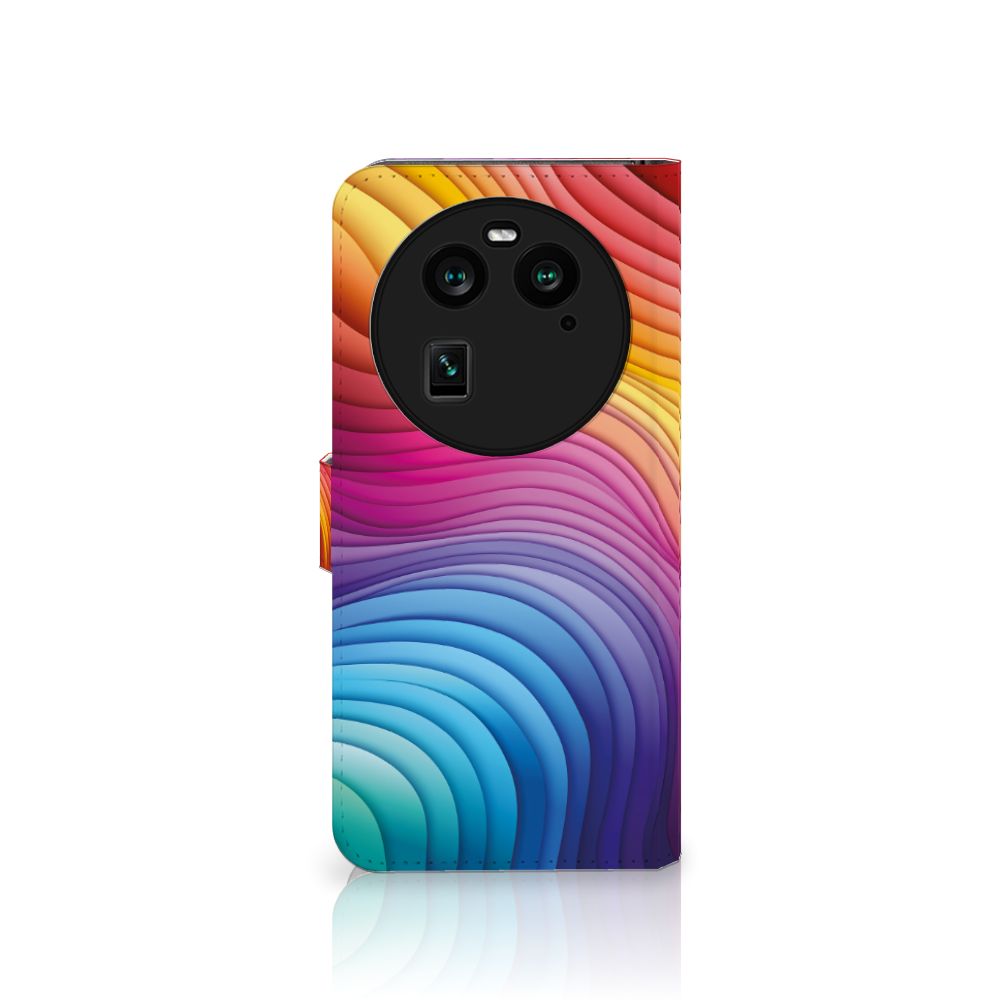 OPPO Find X6 Book Case Regenboog voorkant kleurverloop
