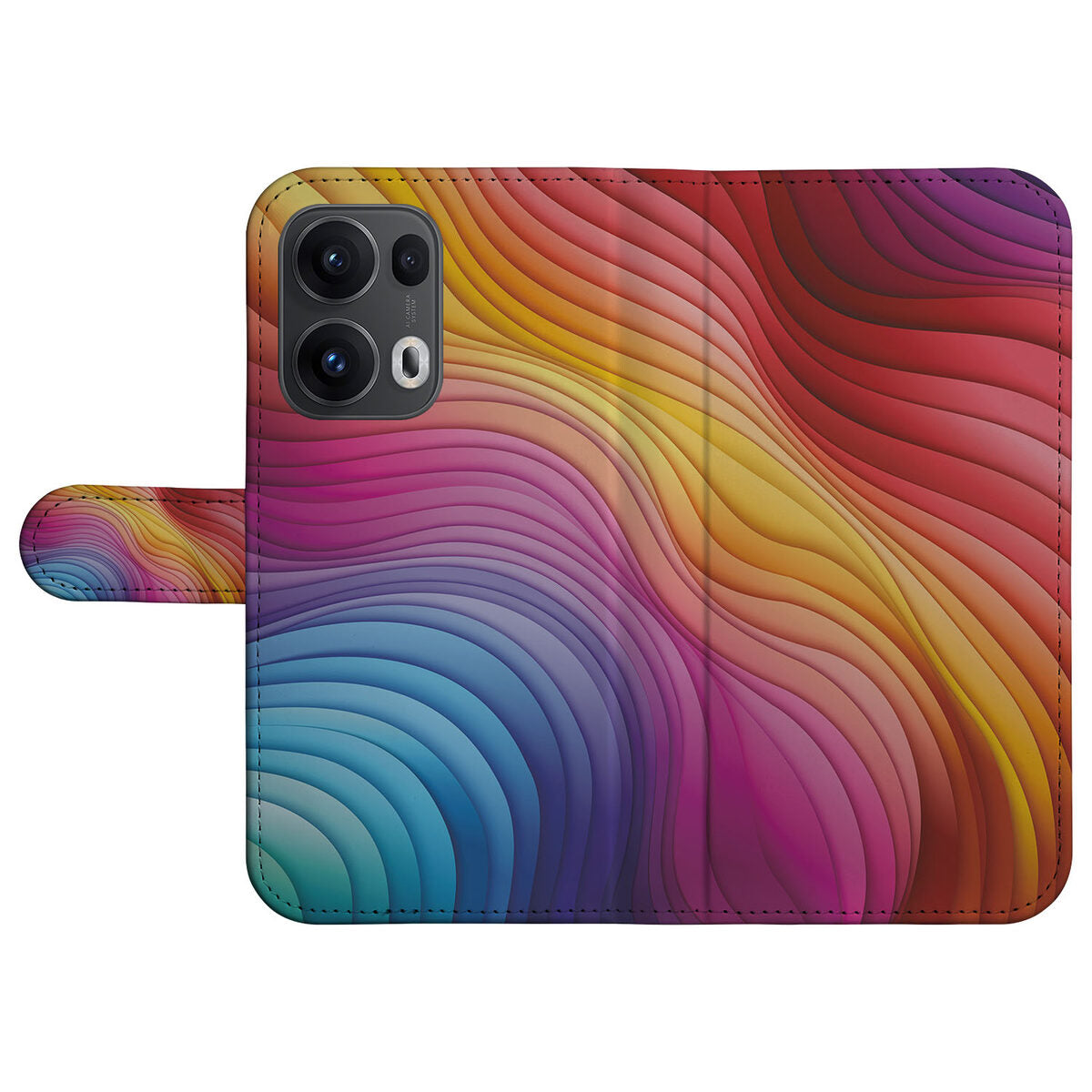 OPPO Reno 13 Pro Book Case Regenboog voorkant kleurrijk ontwerp