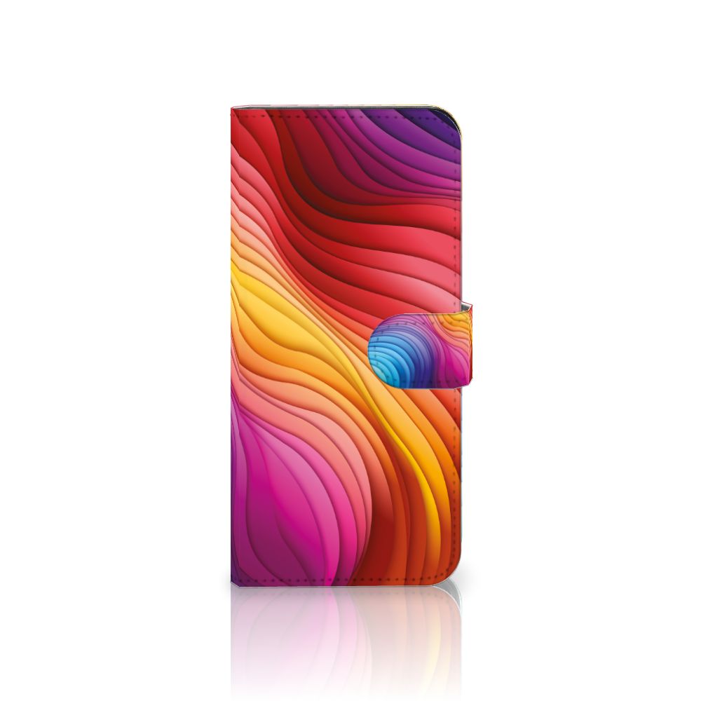 OPPO Reno10 10 Pro Book Case Regenboog design kleurrijk voorkant