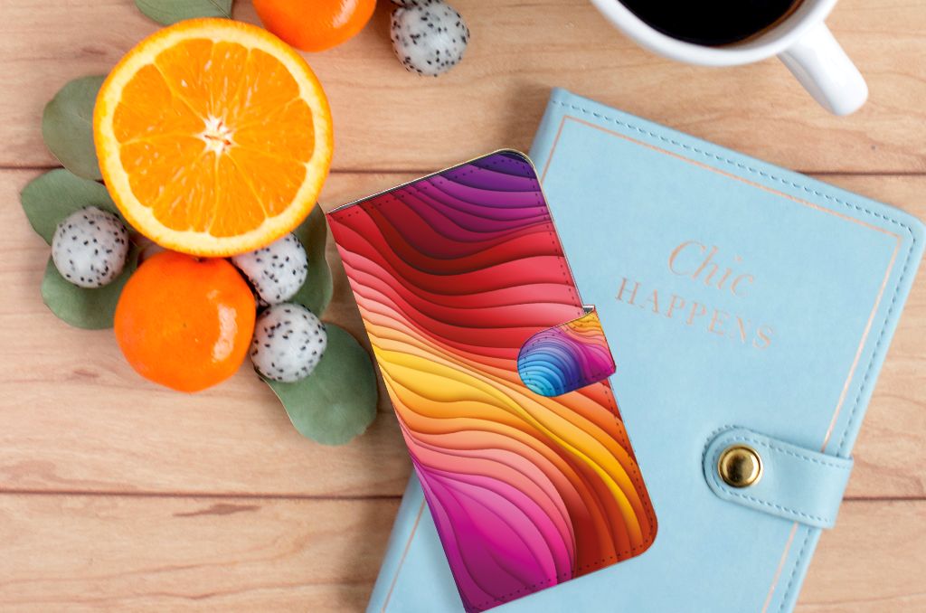 Book Case voor OnePlus 11 Regenboog met kleurrijk design, perfect als cadeau voor gebruiksgemak en bescherming.