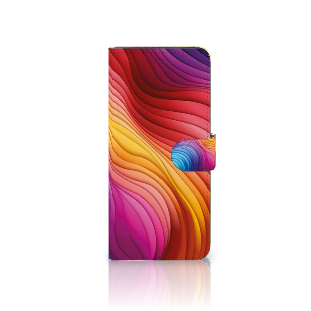 OnePlus 12 Book Case Regenboog kleurrijk design vooraanzicht