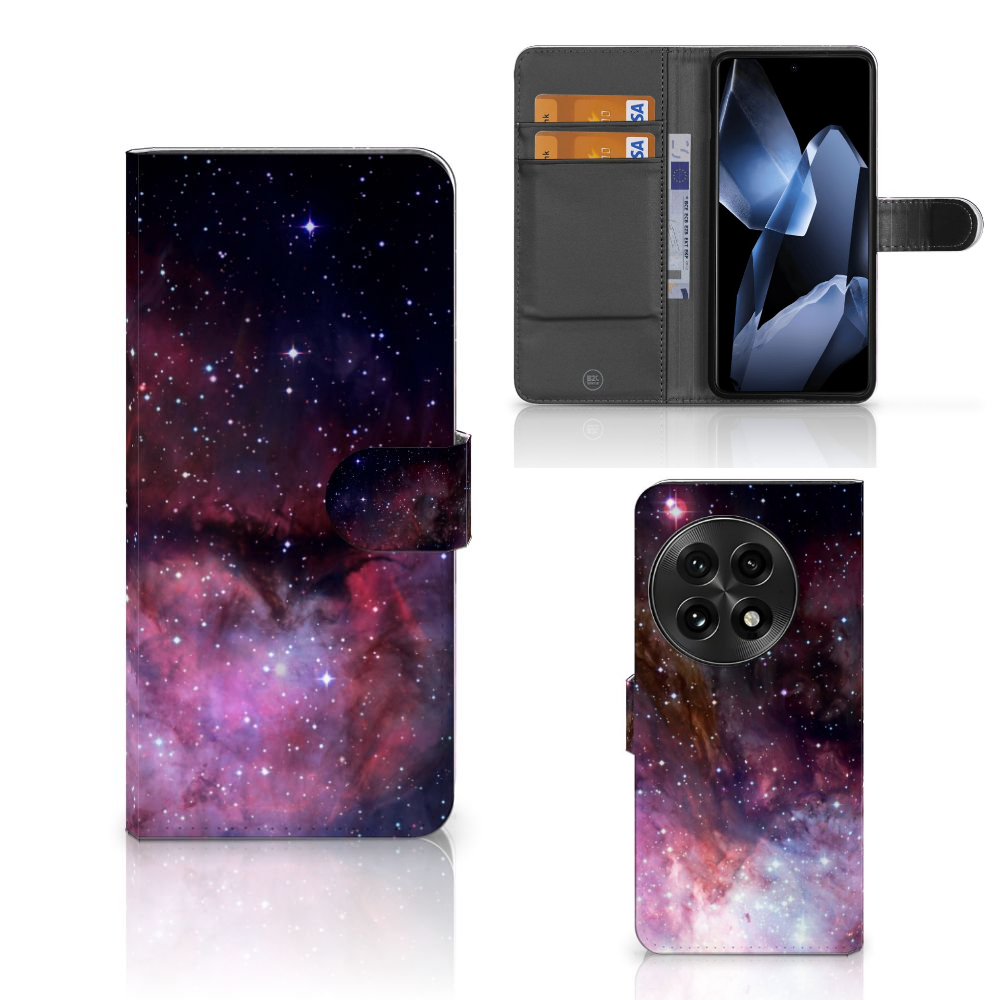 OnePlus 13 Book Case voor OnePlus 13 Galaxy heelal design front zij