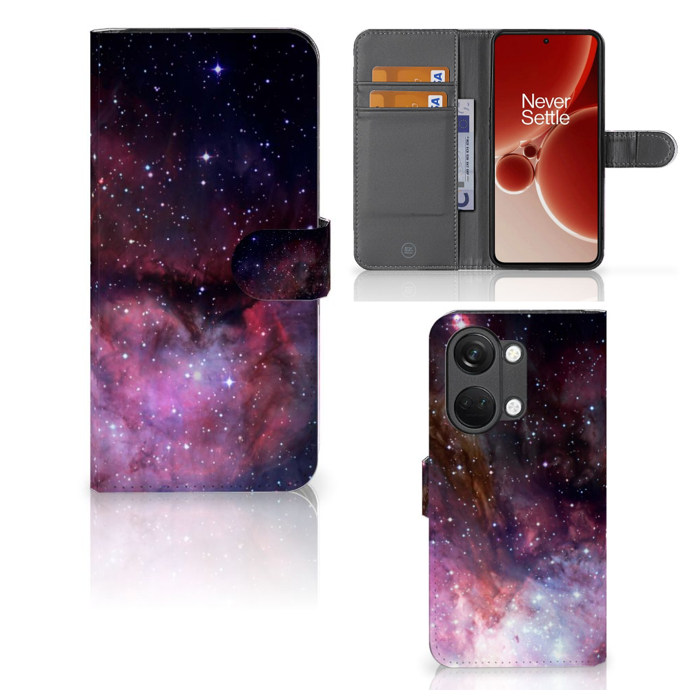 OnePlus Nord 3 Galaxy Book Case Galaxy design voorkant achterkant binnenkant