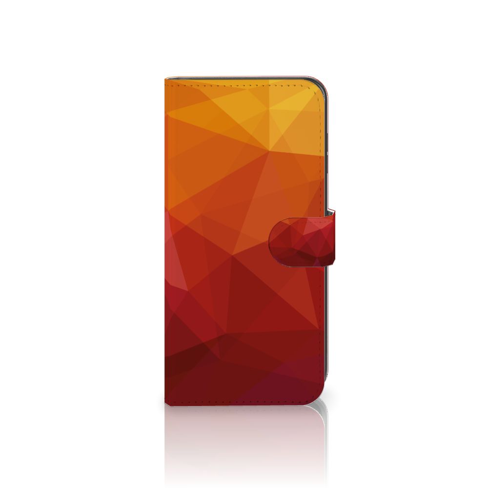 Samsung Galaxy A05s Book Case Polygon Red abstract design zijaanzicht