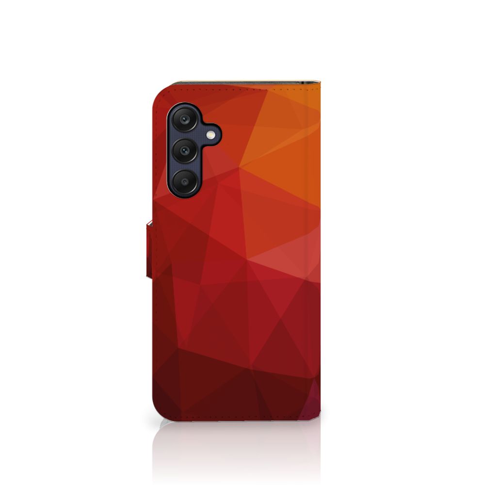 Samsung Galaxy A25 Book Case Polygon Red voorkant