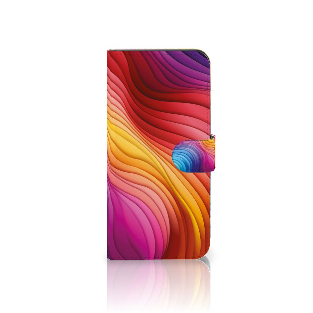 Samsung Galaxy A35 Book Case Regenboog design kleurrijk aanzicht