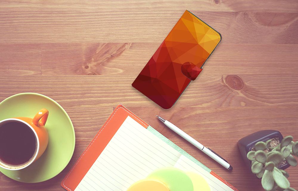 Samsung Galaxy A55 Book Case Polygon Red aanzicht