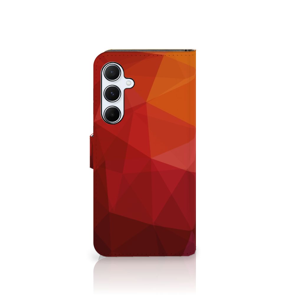 Samsung Galaxy A55 Book Case Polygon Red zijaanzicht