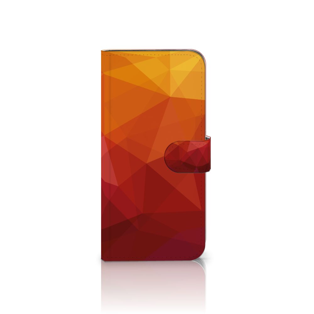 Samsung Galaxy A56 Book Case Polygon Red abstract geometrisch vooraanzicht