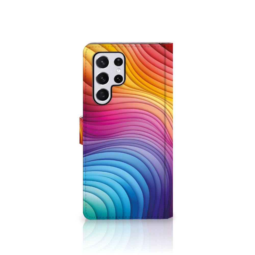 Samsung Galaxy S22 Ultra Book Case Regenboog voorkant