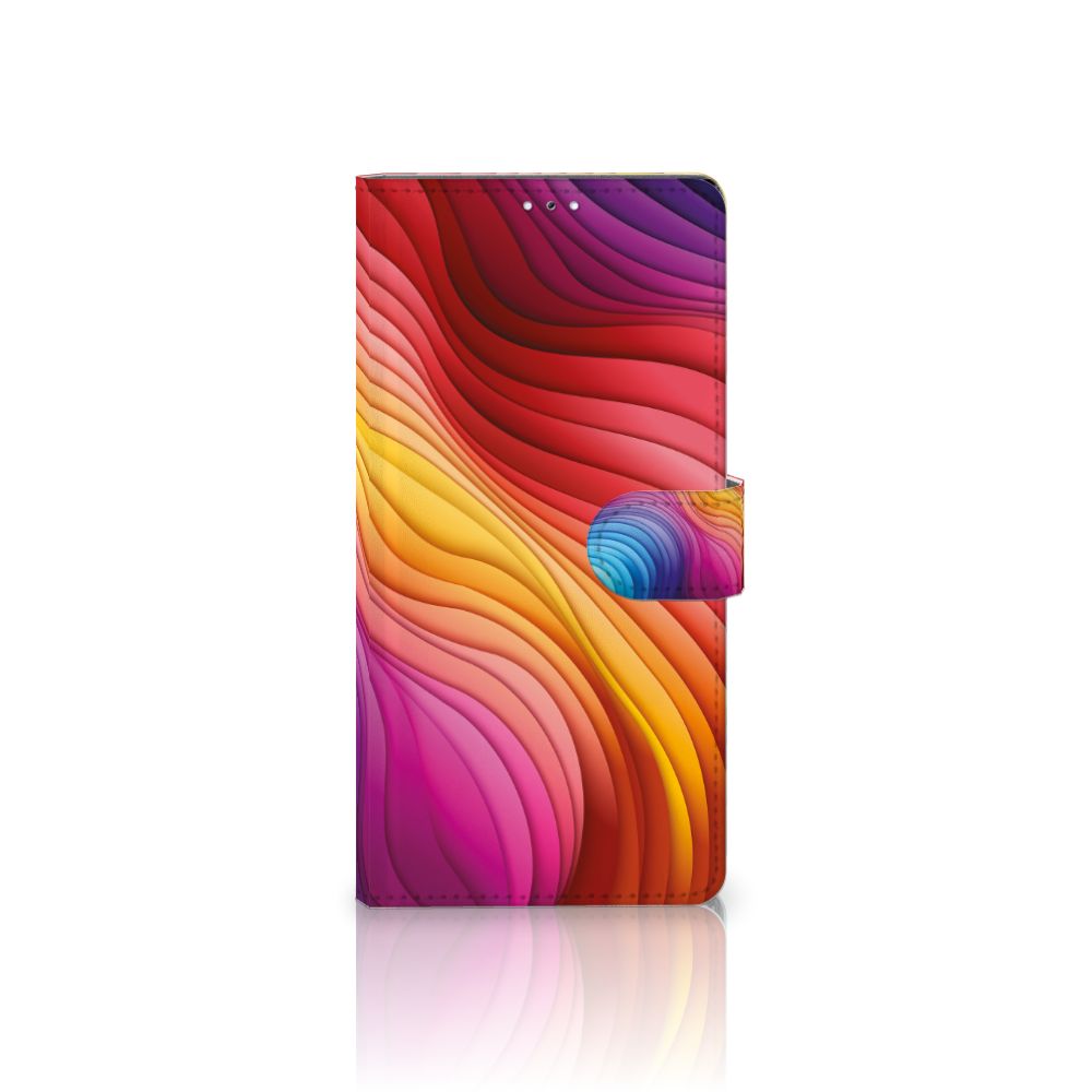 Samsung Galaxy S22 Ultra Book Case Regenboog design voorzijde