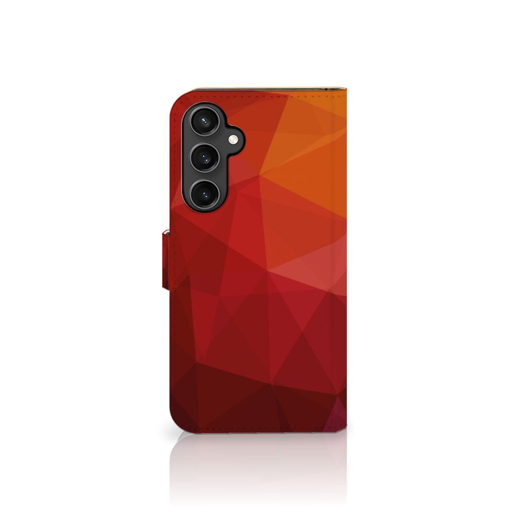 Samsung Galaxy S23 FE Book Case Polygon Red zijaanzicht