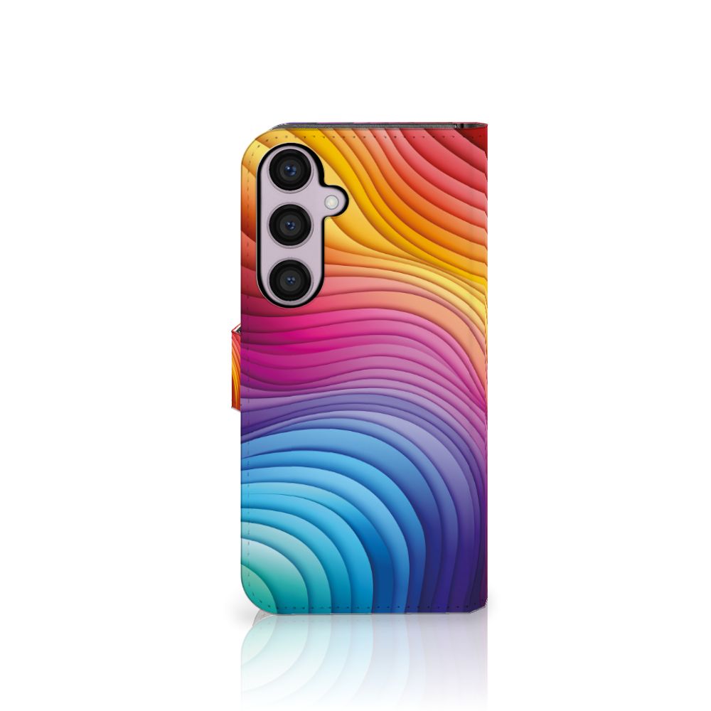 Samsung Galaxy S24 Plus Book Case Regenboog zijkant