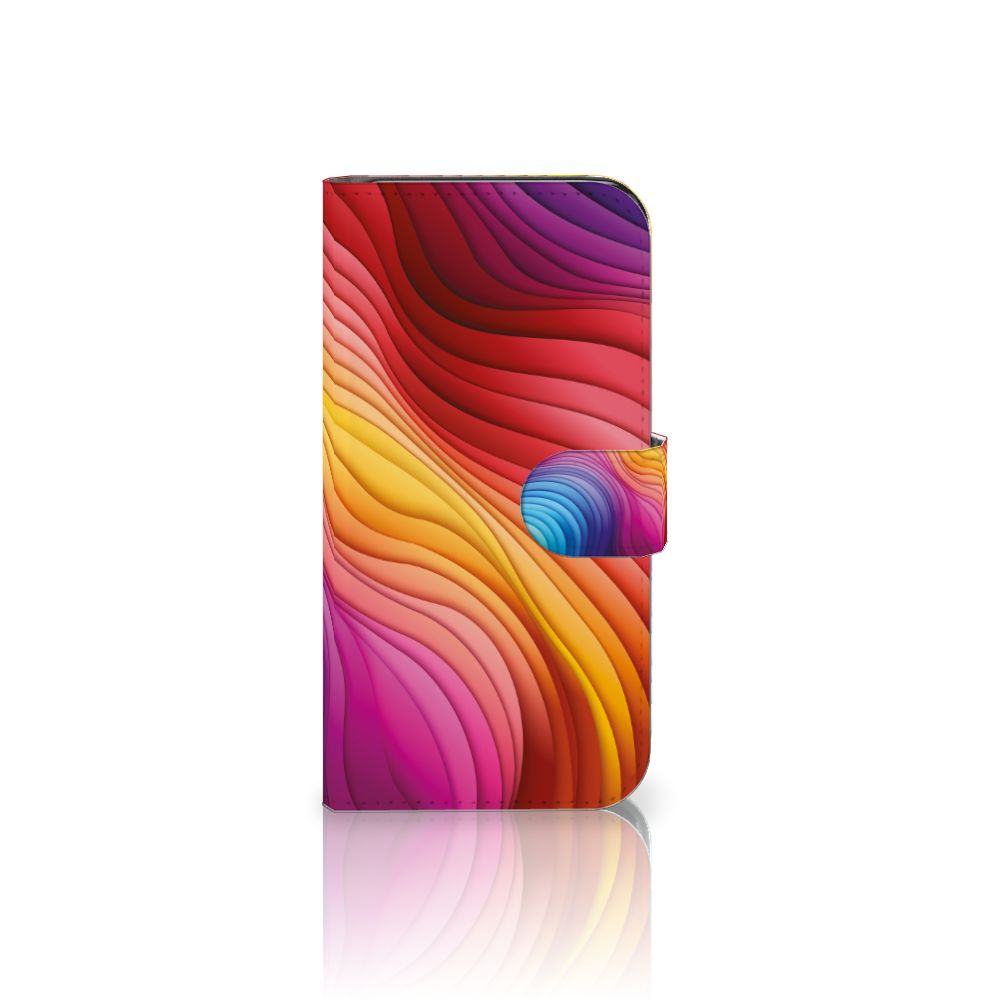 Samsung Galaxy S24 Book Case Regenboog design kleurverloop aanzicht