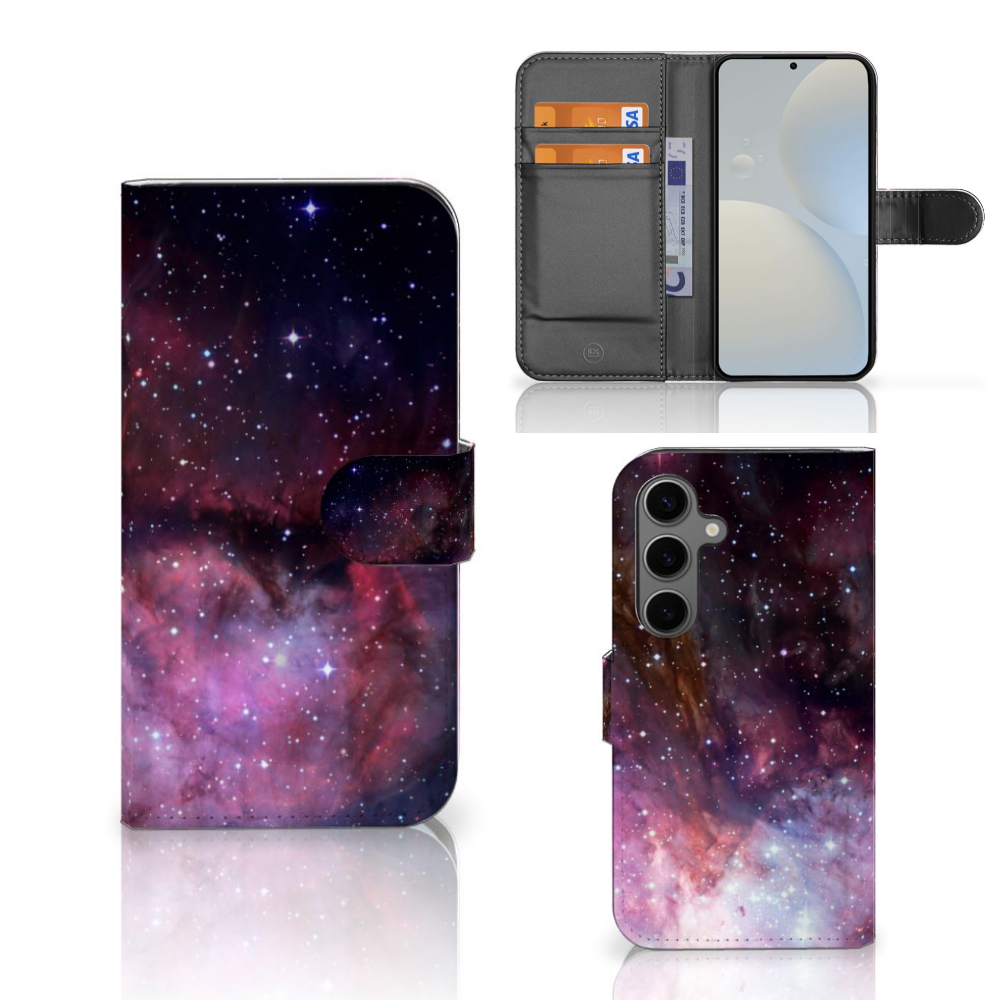 Samsung Galaxy S25 Galaxy Book Case heelal design voorkant achterkant