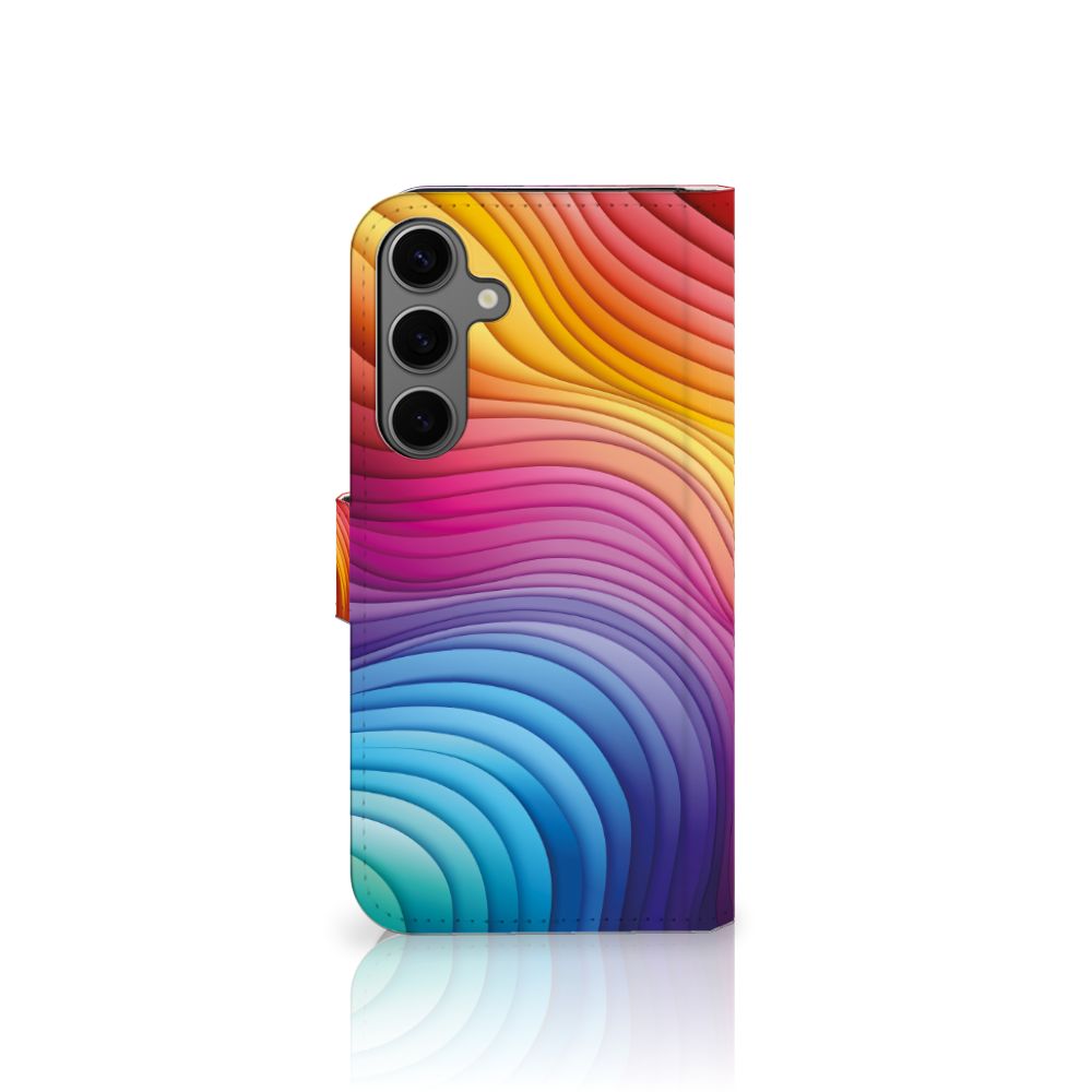 Samsung Galaxy S25 Plus Book Case Regenboog zijkant